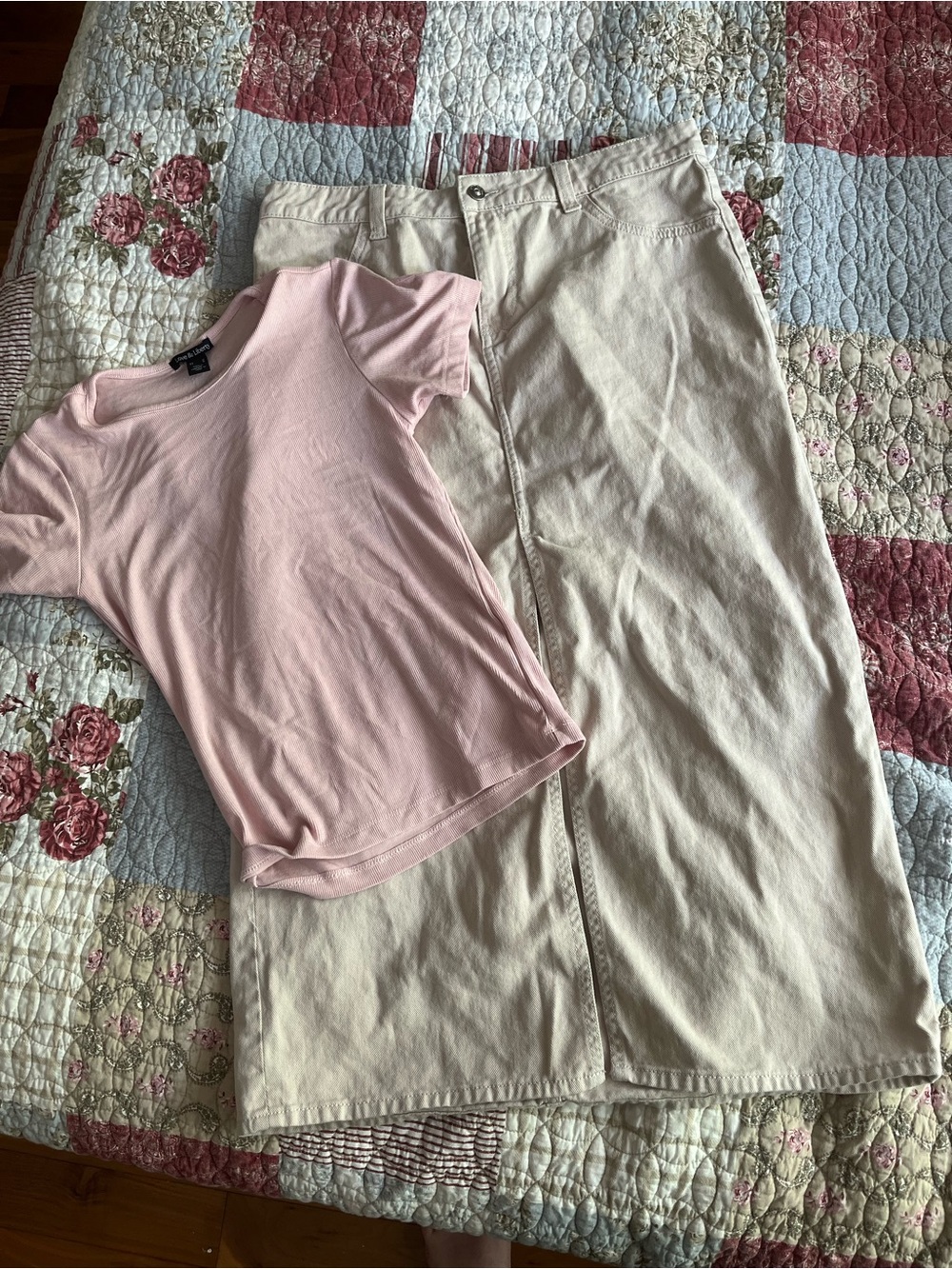 H&M Cream Maxi Skirt